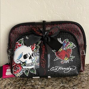 NWT Ed Hardy Cosmetic Bag Set